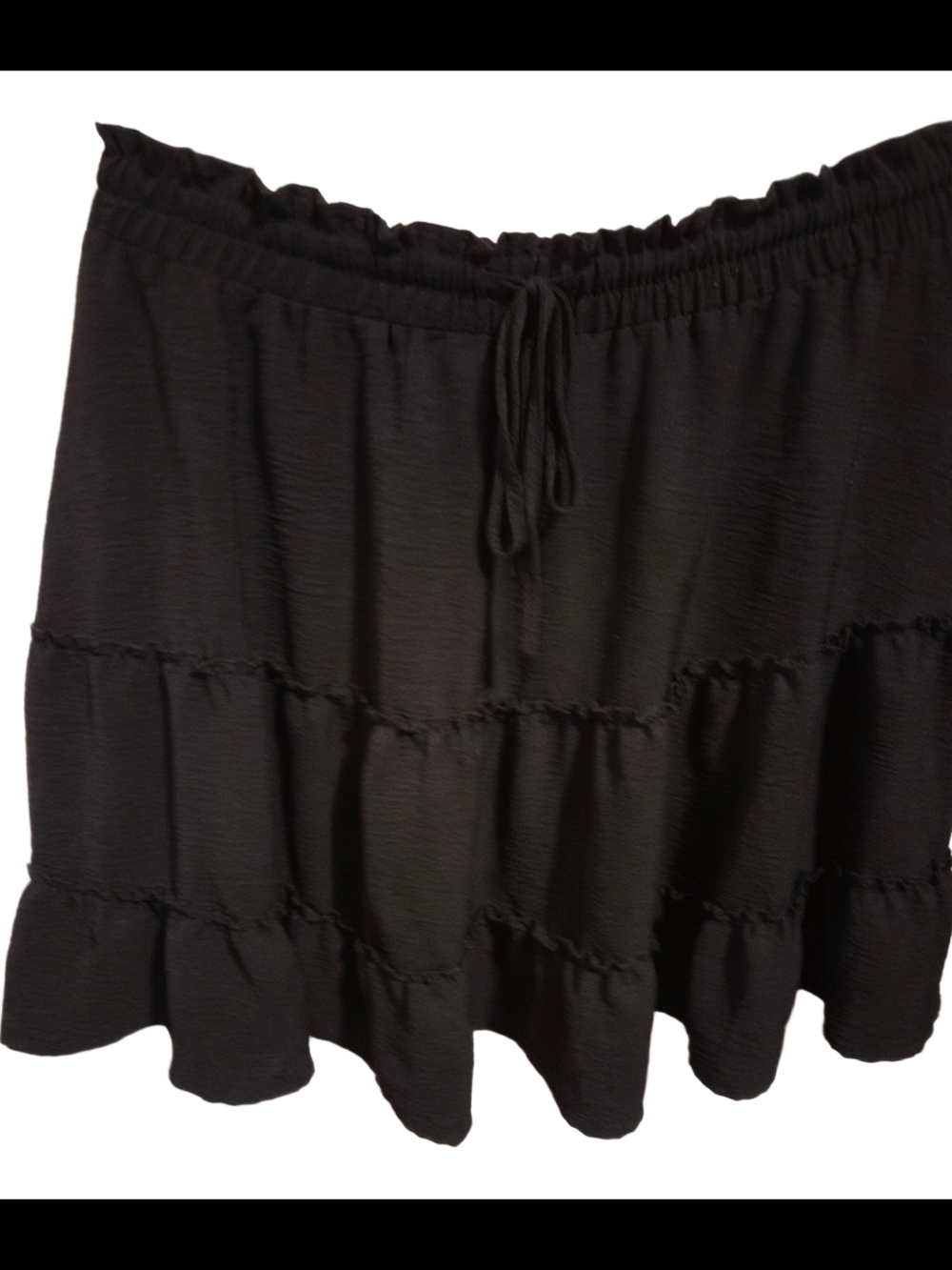 Black Tiered Ruffle Mini Skirt